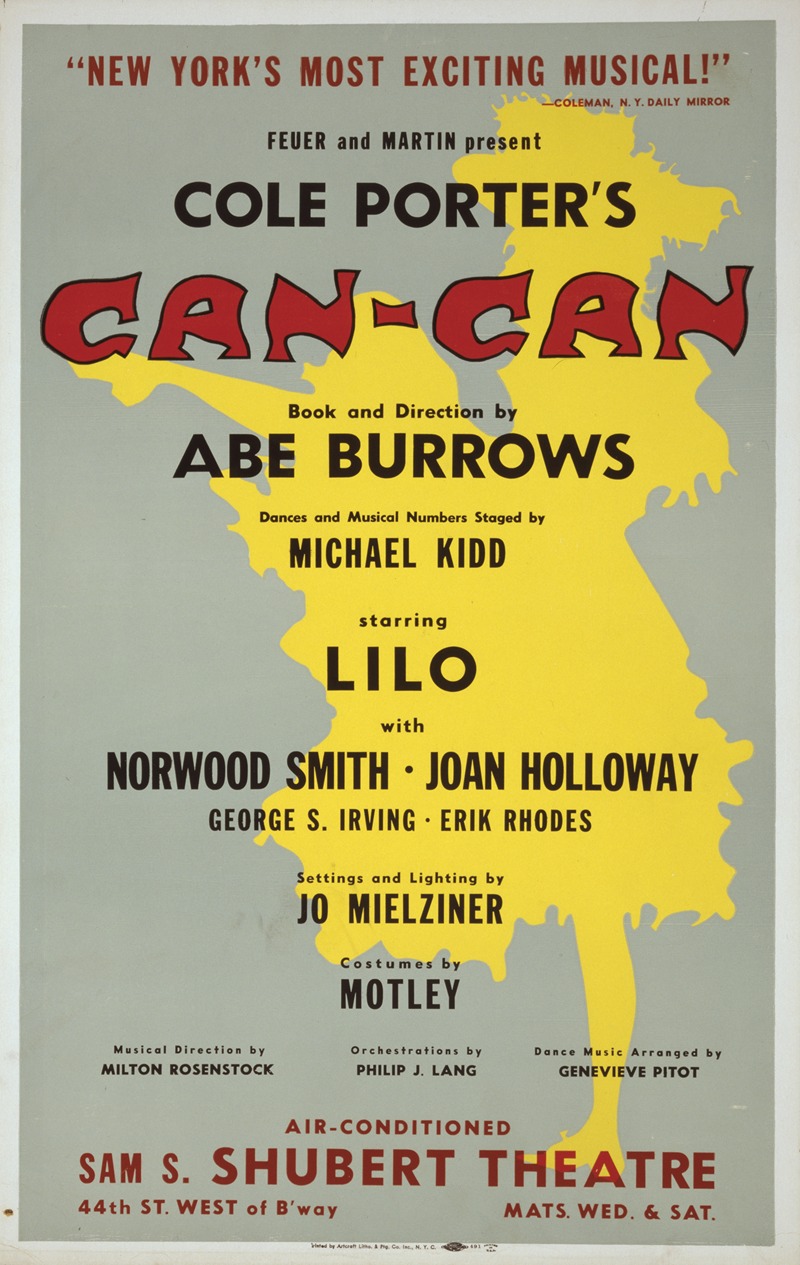 Can-Can by Artcraft Lithograph, 1953 — digital art print download