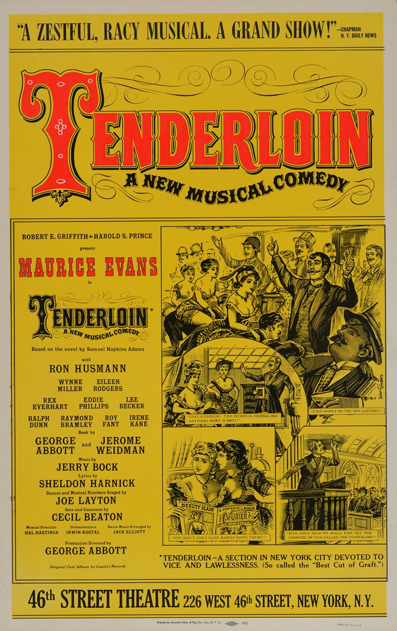 Tenderloin, a new musical comedy by Artcraft Lithograph, 1961 — digital art print download