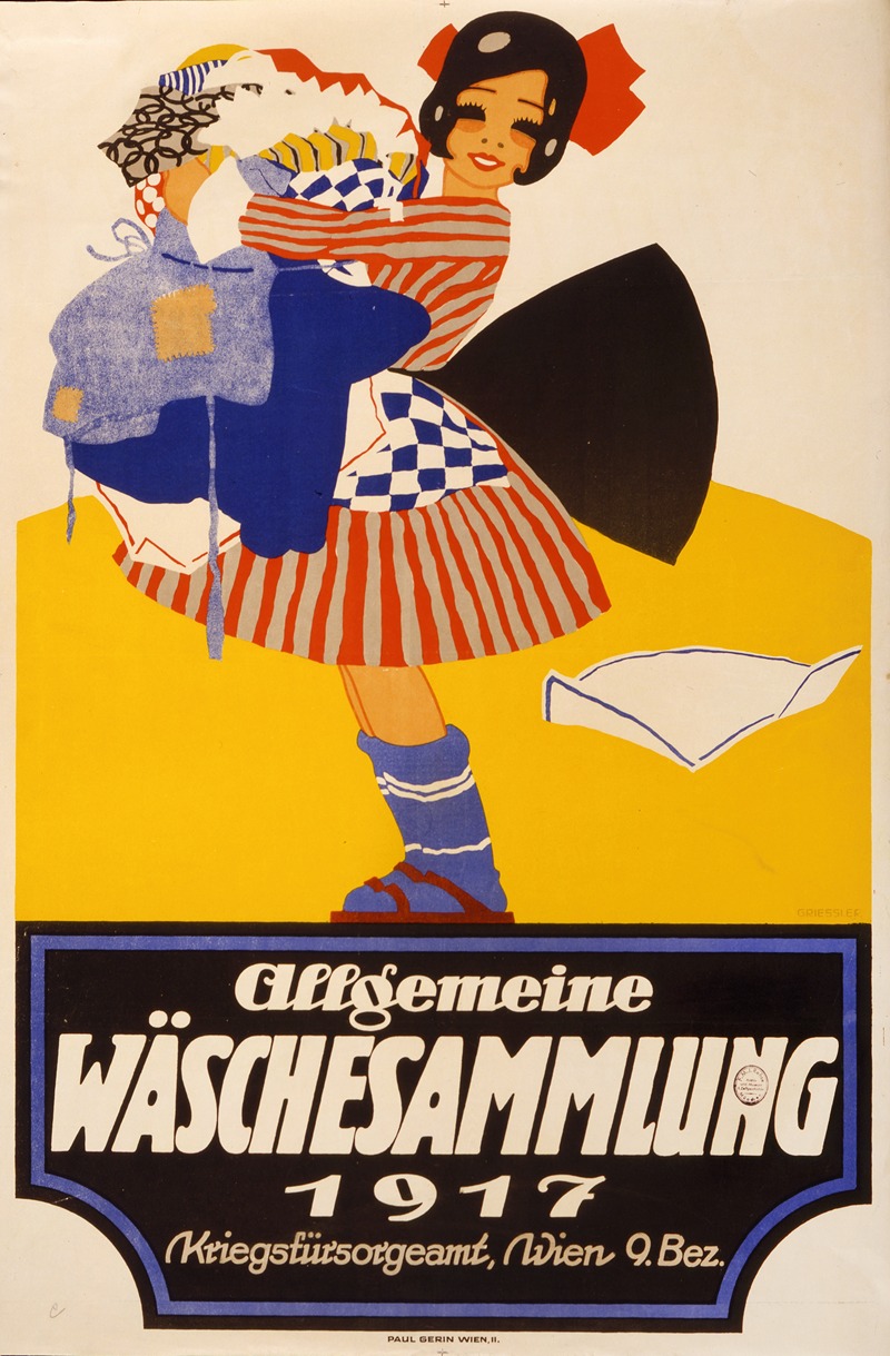 Allgemeine Wäschesammlung 1917 by Franz Griessler, 1917 — digital art print download
