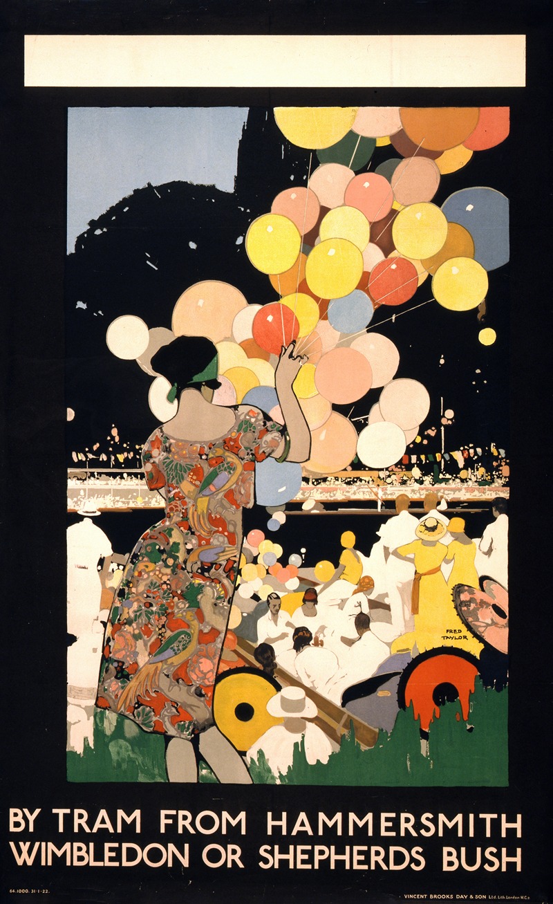 By tram from Hammersmith Wimbledon or Shepherd's Bush by Fred Taylor, 1922 — digital art print download