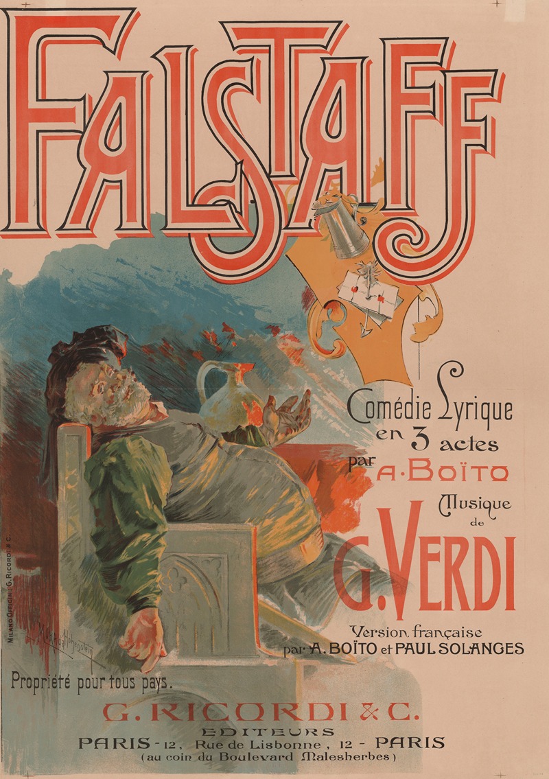 Falstaff by Adolfo Hohenstein, 1894 — digital art print download