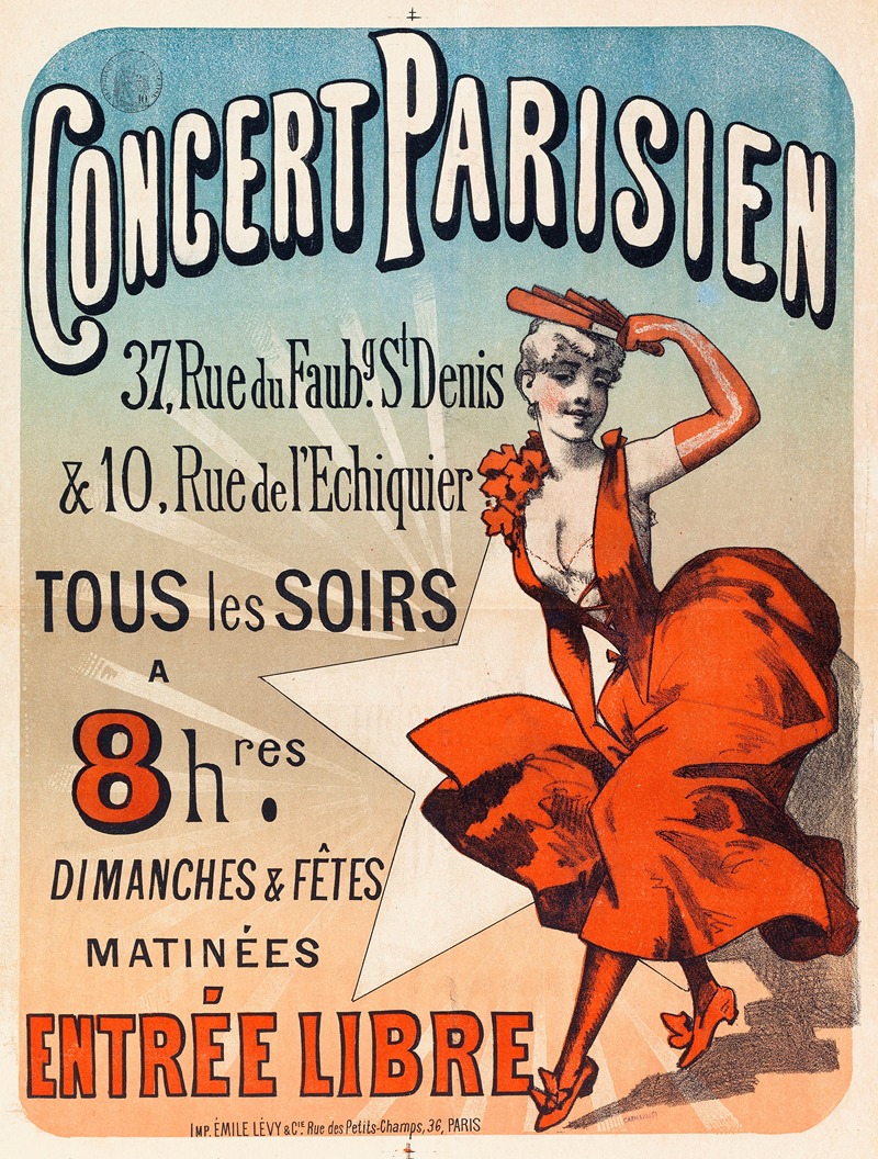 Concert Parisien by Имп. Эмиль Леви, 1886-1892 — digital art print download