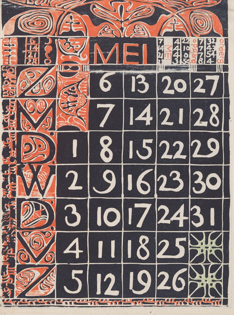 Kalenderblad mei 1900 by Карел Адольф Лион Каше, 1900 — digital art print download
