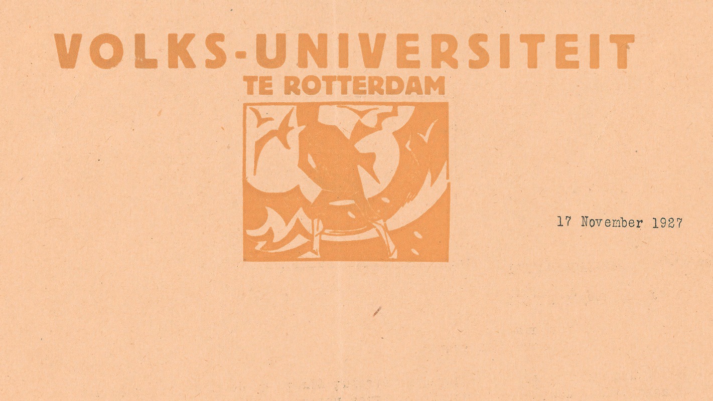 Embleem Volksuniversiteit te Rotterdam by Як Йонгерт — digital art print download