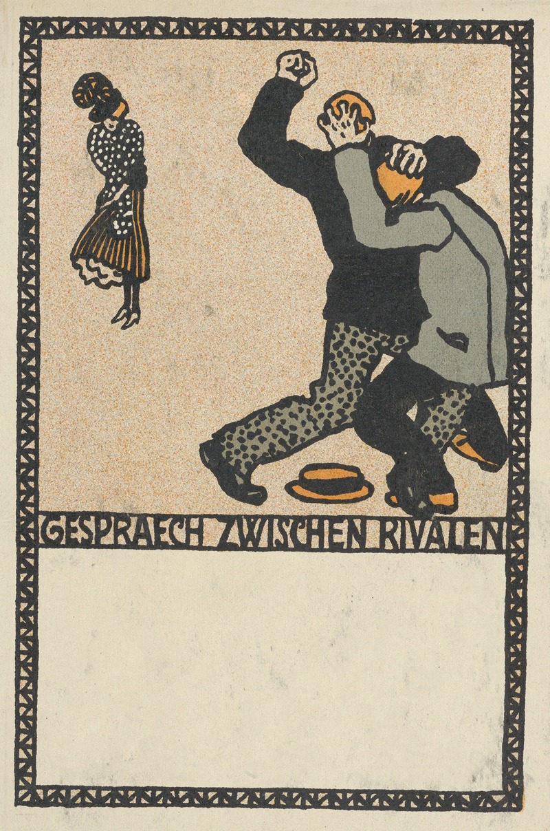 Conversation Between Rivals (Gespraech Zwischen Rivalen) by Мориц Юнг, 1907 — digital art print download
