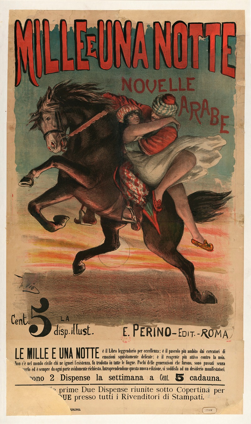 Mille e una notte, novelle arabe by Ottavio Rodella Tavio, 1890 — digital art print download