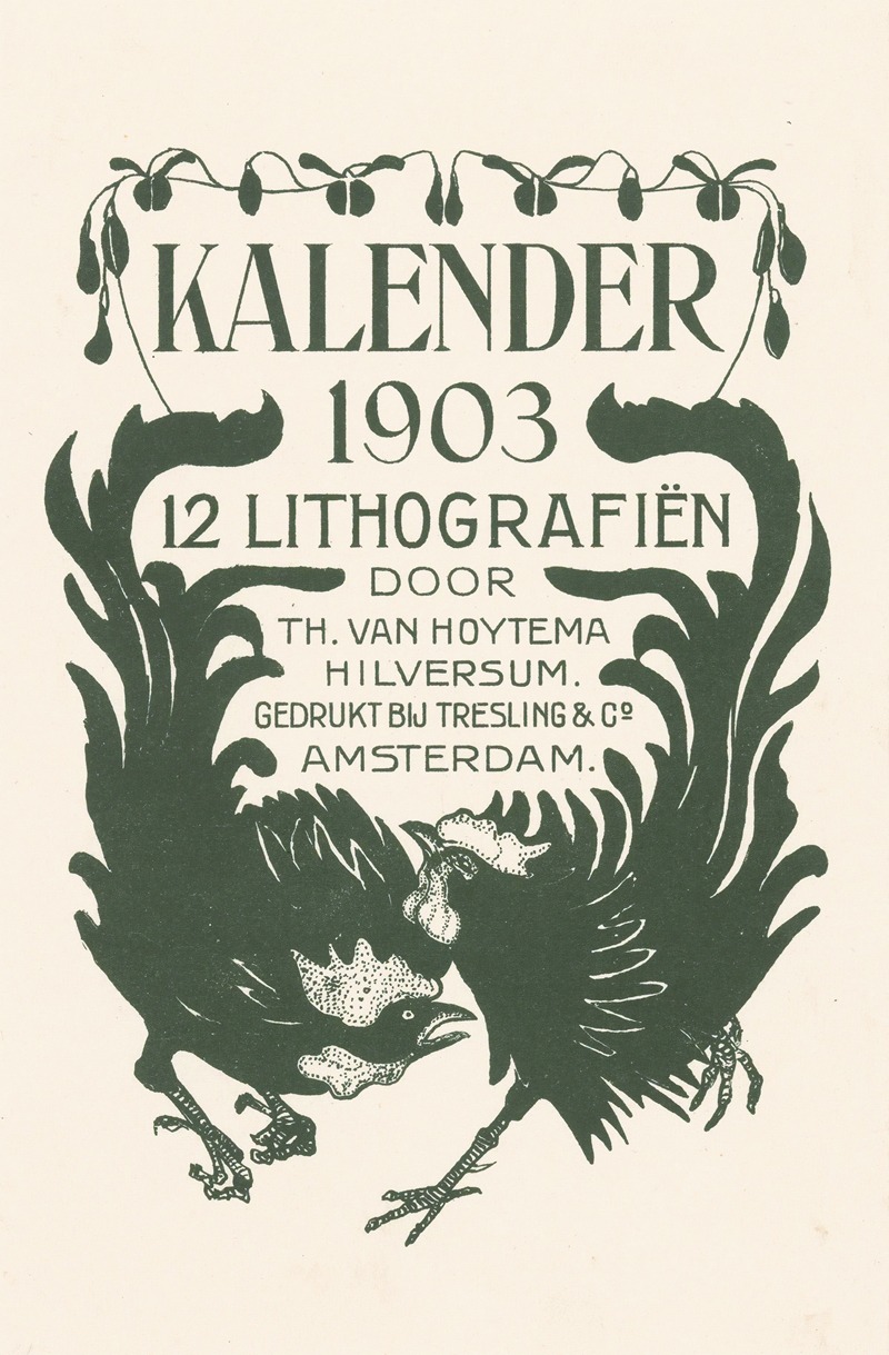 Aankondiging voor kalender 1903 by Тео ван Хойтема, 1878 — digital art print download