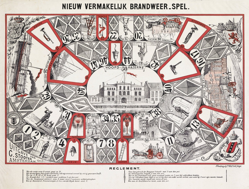 Nieuw vermakelijk brandweer-spel — Tresling & Comp.