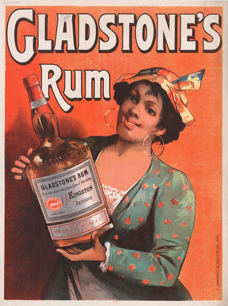 Gladstone's Rum by Имп. Ф. Шампеноа, 1893 — digital art print download