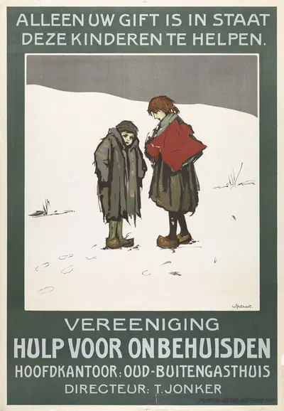 Alleen uw gift is in staat deze kinderen te helpen. Vereeniging Hulp voor onbehuisden by Willem Pothast, 1914 — digital art…
