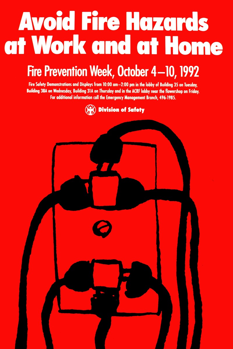 Avoid fire hazards at work and at home by National Institutes of Health, 1992 — digital art print download