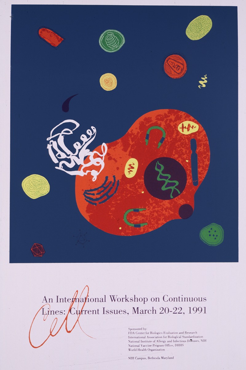Cell; an international workshop on continuous lines by National Institutes of Health, 1991 — digital art print download
