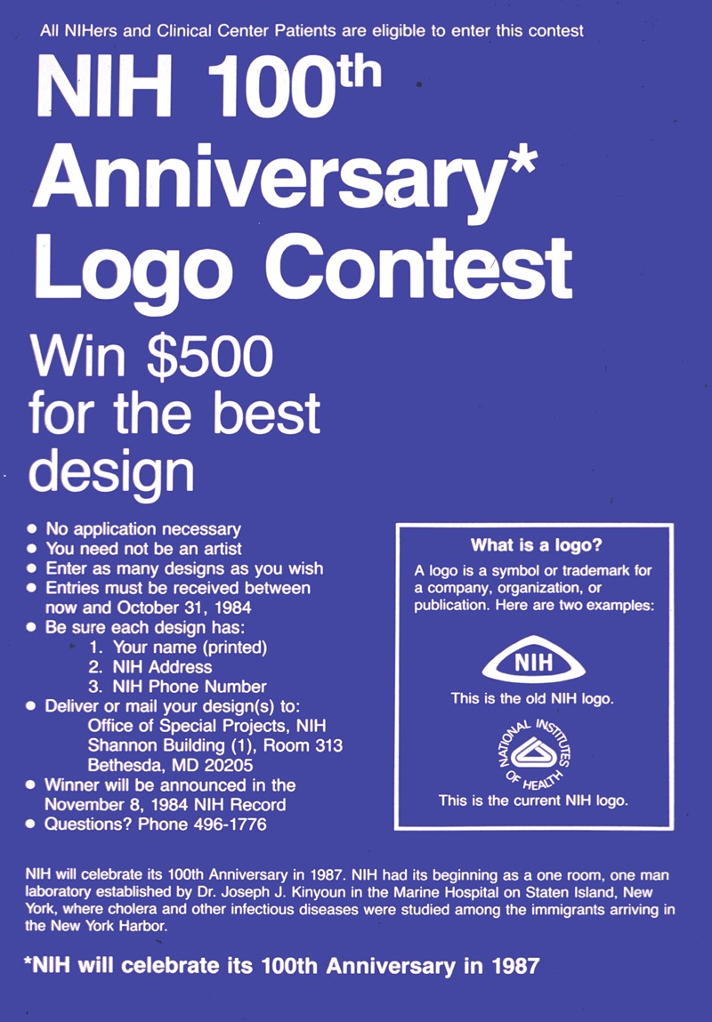 NIH 100th anniversary logo contest by National Institutes of Health, 1984 — digital art print download