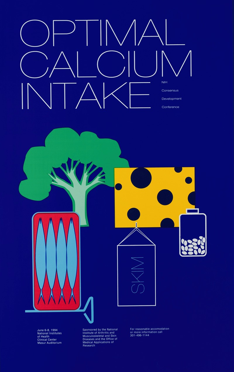 Optimal calcium intake by National Institutes of Health, 1994 — digital art print download