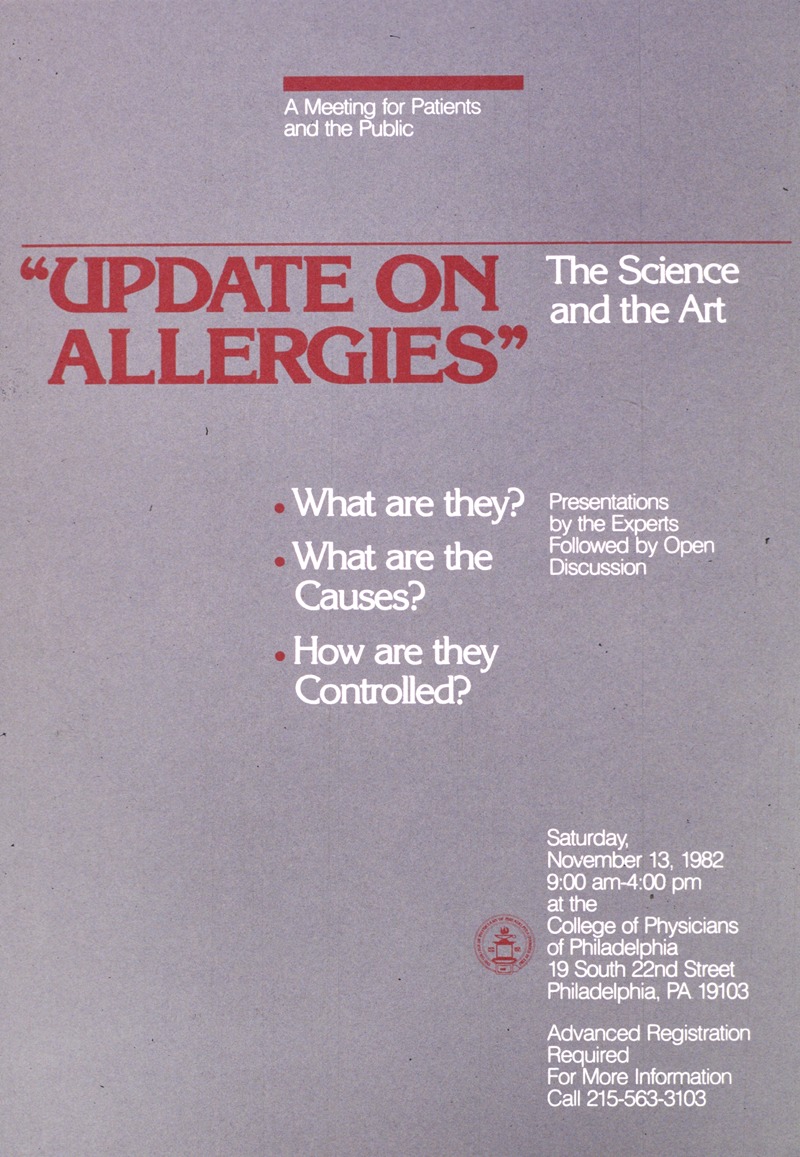 Update on allergies by National Institutes of Health, 1982 — digital art print download