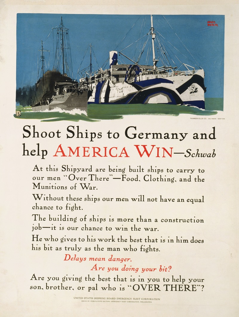 Shoot ships to Germany & help America win – Schwab — Adolph Treidler