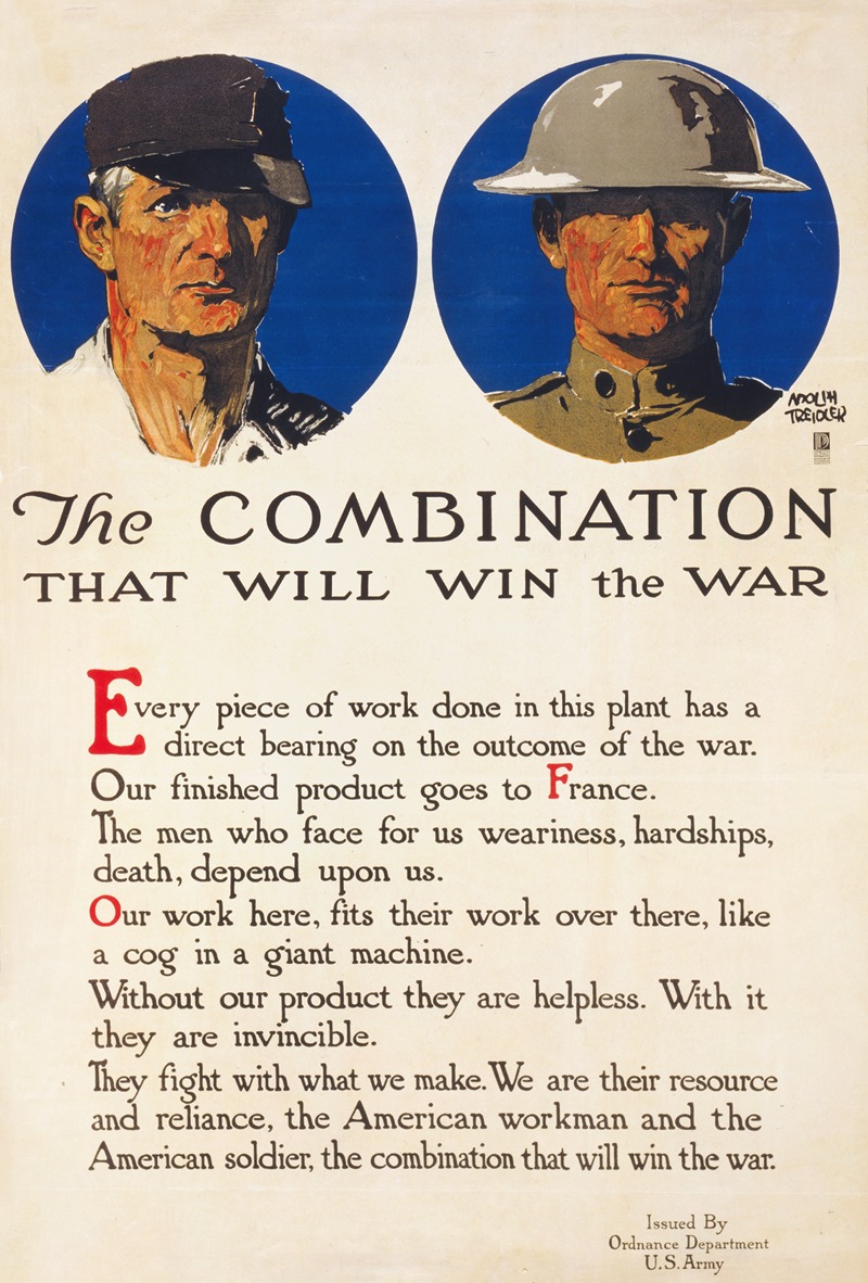 The combination that will win the war by Adolph Treidler, 1917 — digital art print download