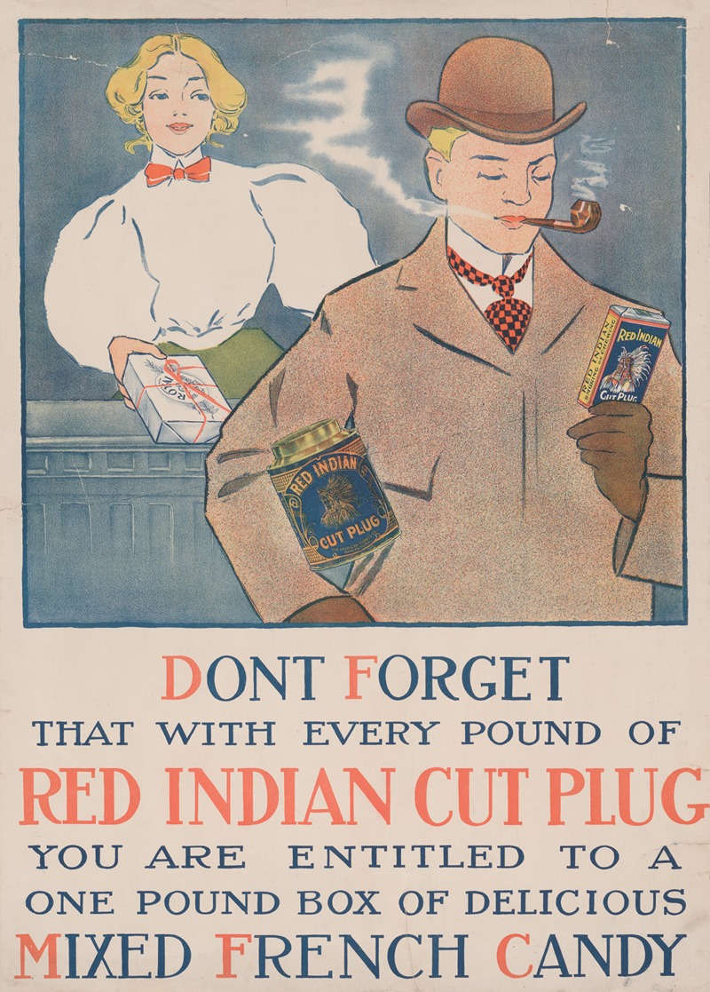 Red Indian cut plug by Аноним, 1900 — digital art print download