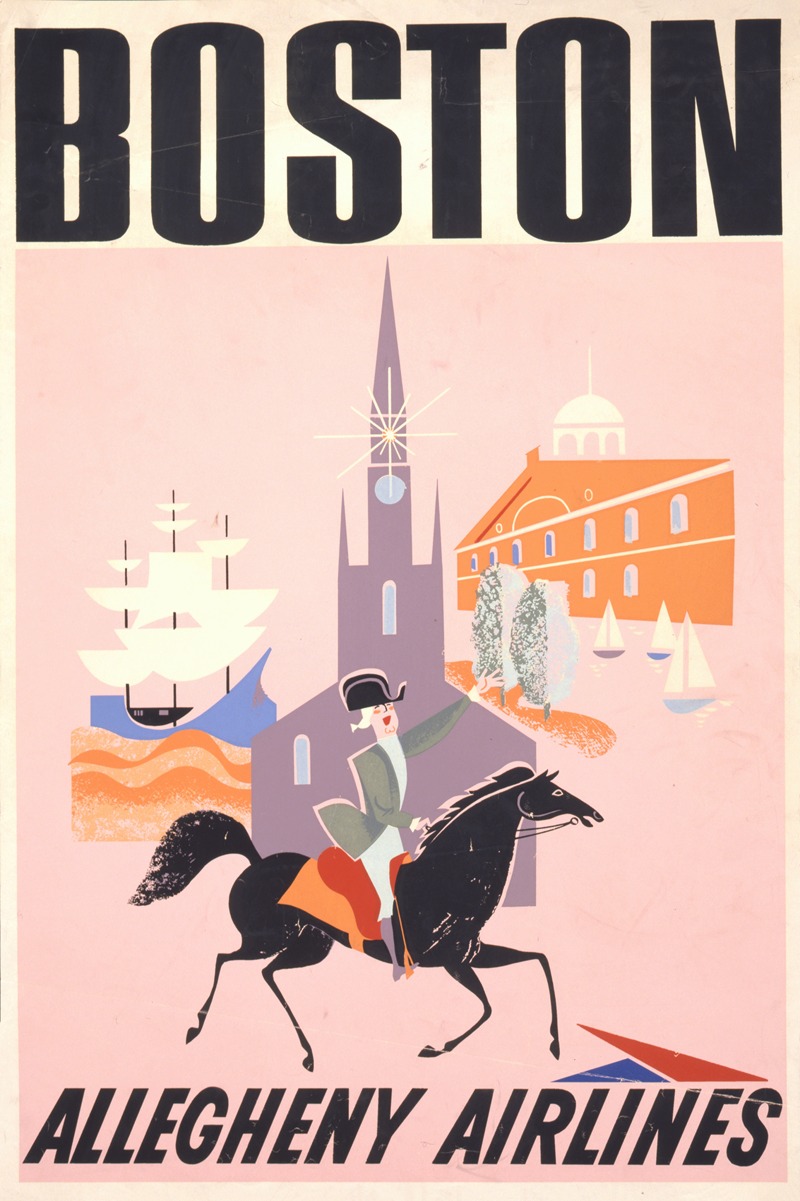 Boston – Allegheny Airlines by Аноним, 1950 — digital art print download