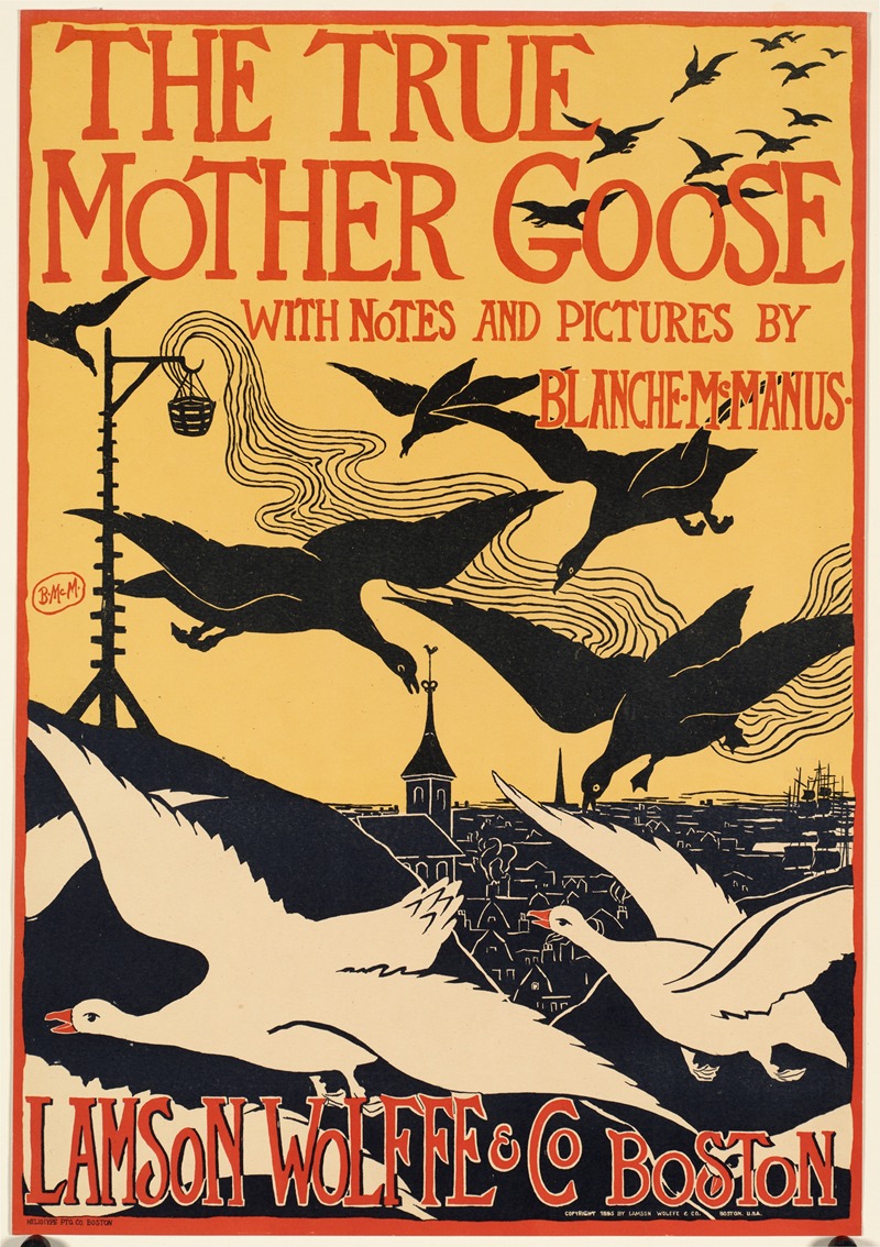 The true Mother Goose by Blanche McManus, 1895 — digital art print download