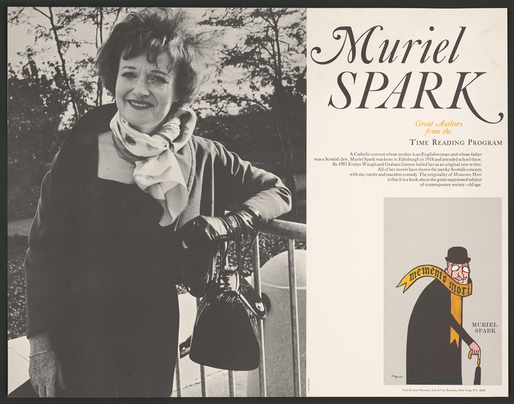 Muriel Spark: great authors from the Time Reading Program by Carl Mydans, 1965 — digital art print download