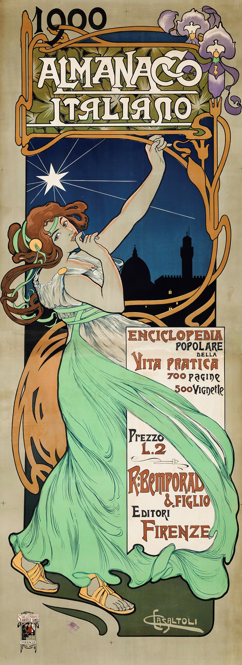 Almanacco Italiano by Carlo Casaltoli, 1900 — digital art print download