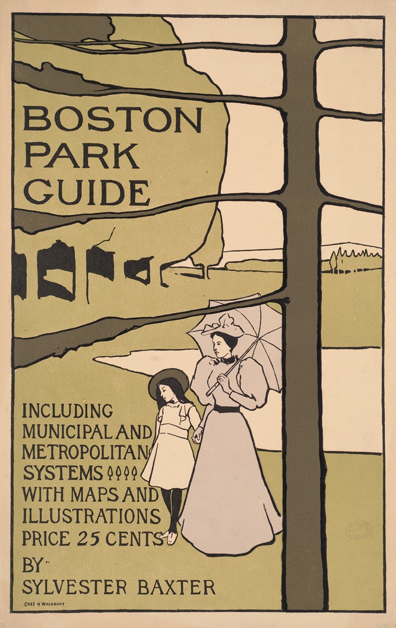 Boston park guide by Чарльз Херберт Вудбери, 1896 — digital art print download