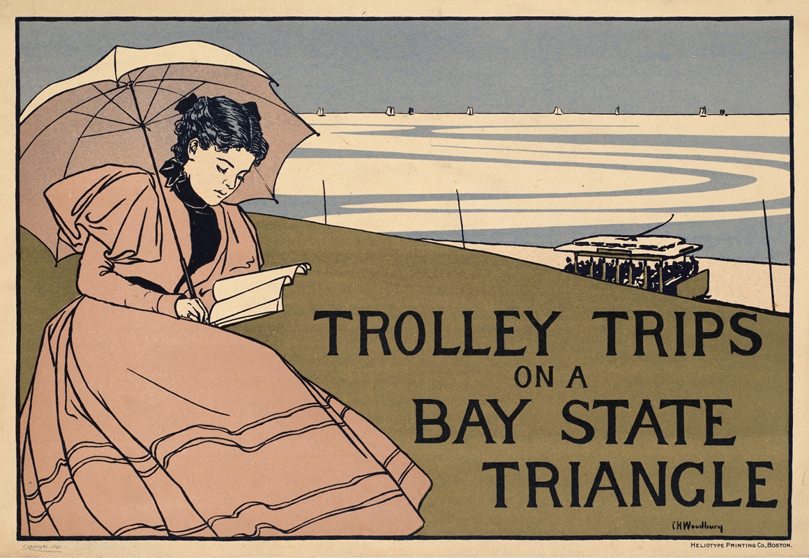 Trolley trips on a Bay State Triangle by Чарльз Херберт Вудбери, 1897 — digital art print download