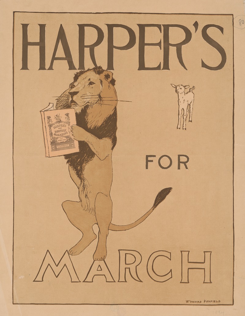 Harper's for March by Edward Penfield, 1894 — digital art print download