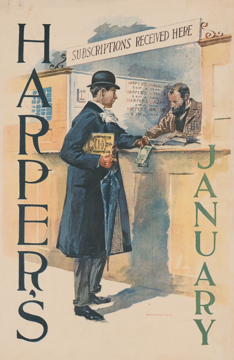Harper's January by Эдвард Пэнфилд, 1893 — digital art print download
