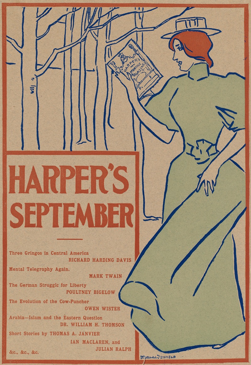Harper's September by Edward Penfield, 1895 — digital art print download