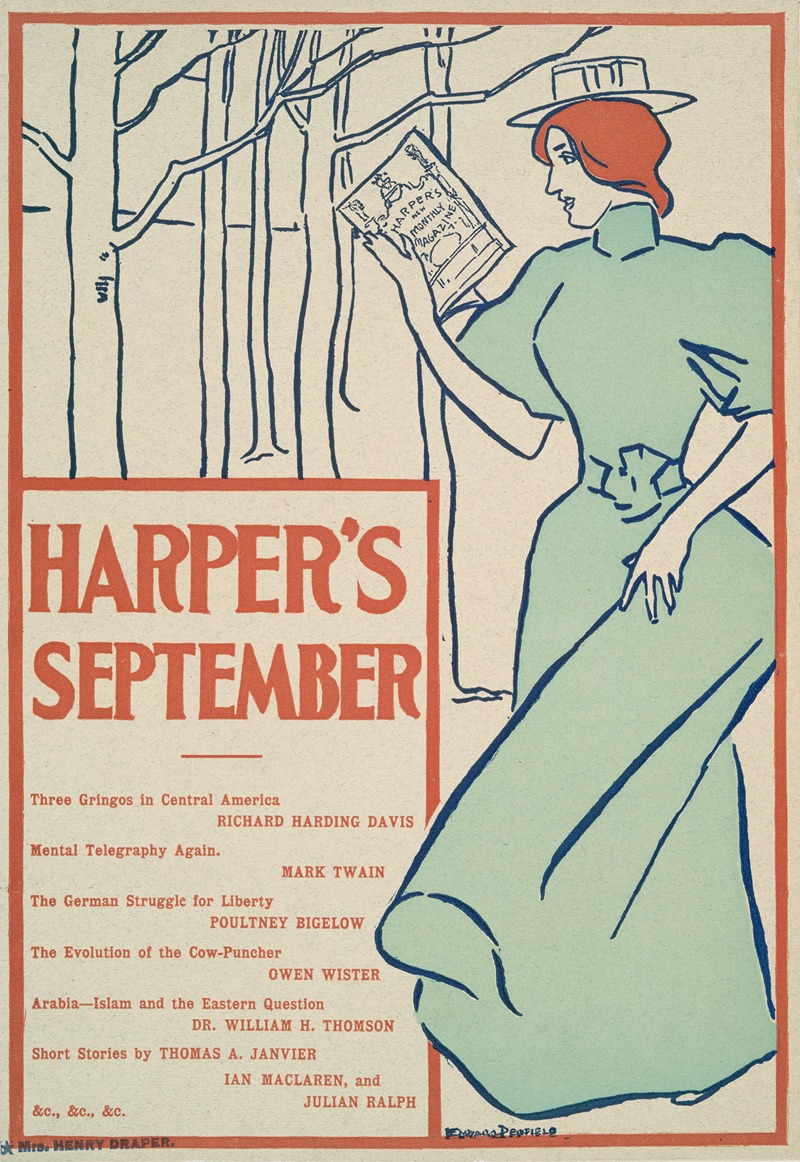 Harper's September by Edward Penfield, 1895 — digital art print download
