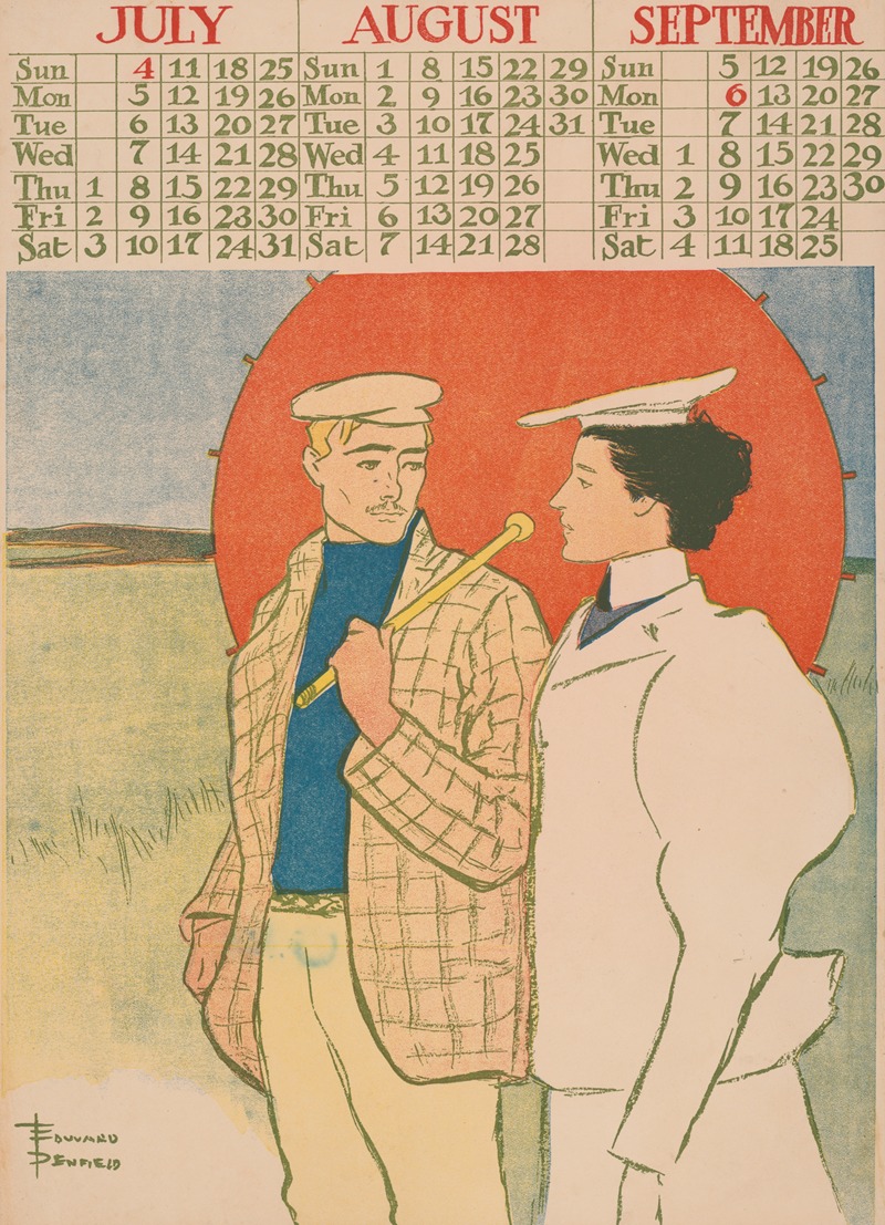July August September 1897 calendar by Эдвард Пэнфилд, 1897 — digital art print download