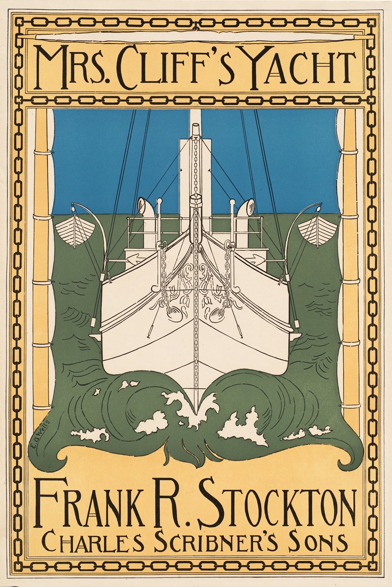 Mrs. Cliff's yacht by Ernest Blaine Wells, 1896 — digital art print download