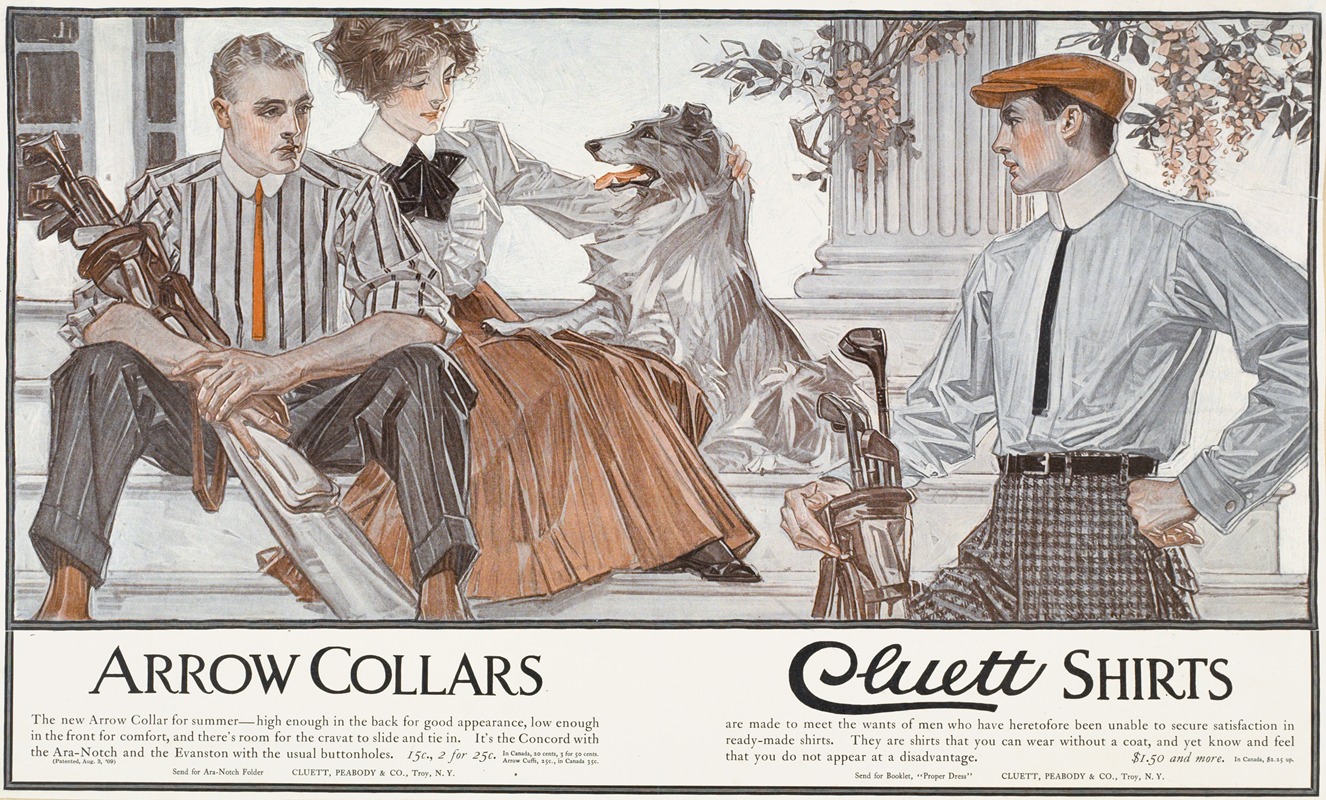 Arrow collars. Cluett shirts by Джозеф Кристиан Лейендеккер, 1895 - 1917 — digital art print download