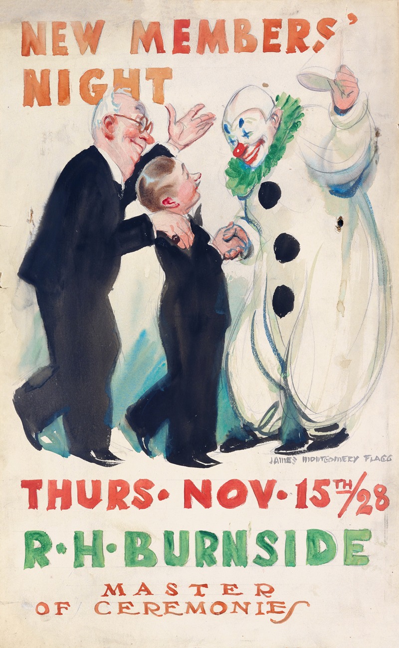 New Members' Night by Джеймс Монтгомери Флагг, 1928 — digital art print download