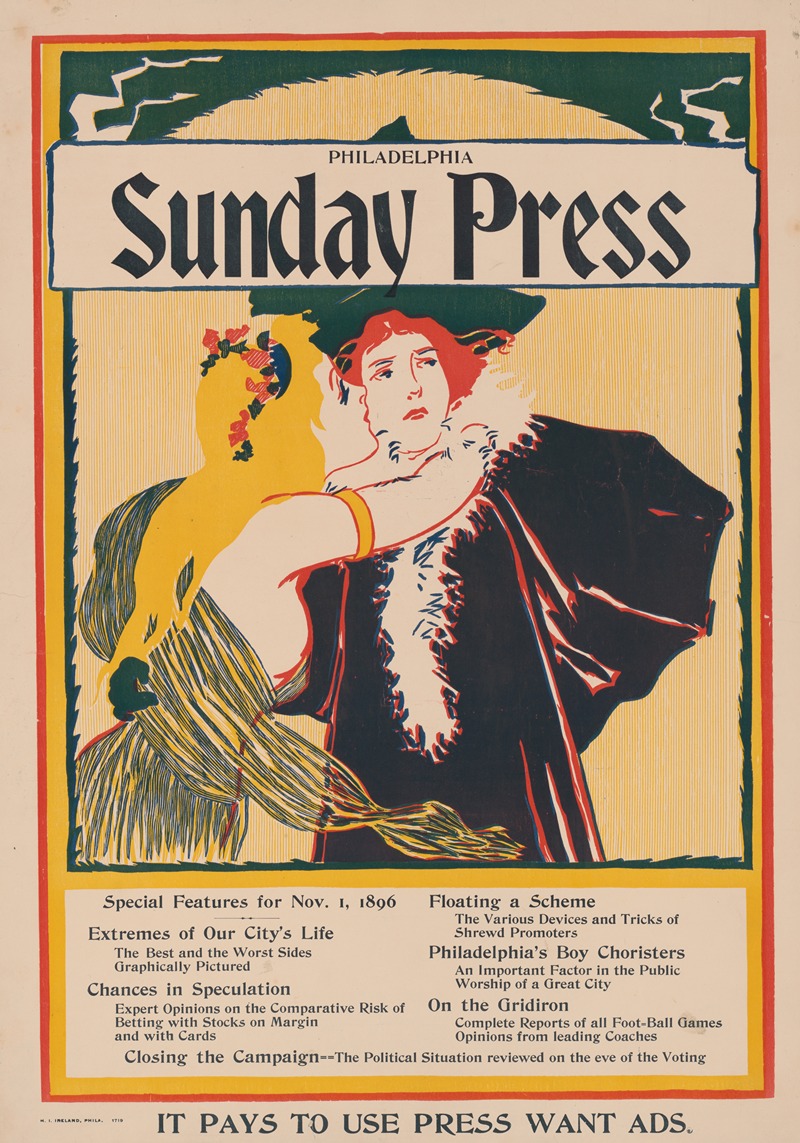 Sunday Press. Special features for Nov. 1, 1896 — John Sloan
