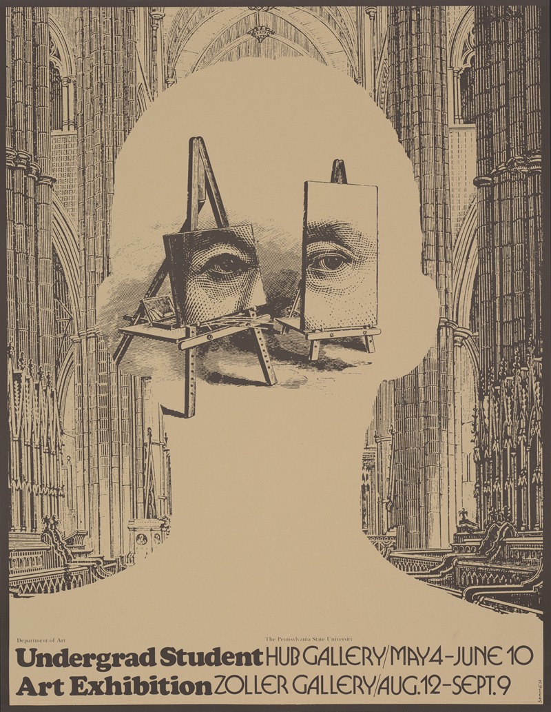 Undergrad student art exhibition by Lanny Sommese, 1979 — digital art print download