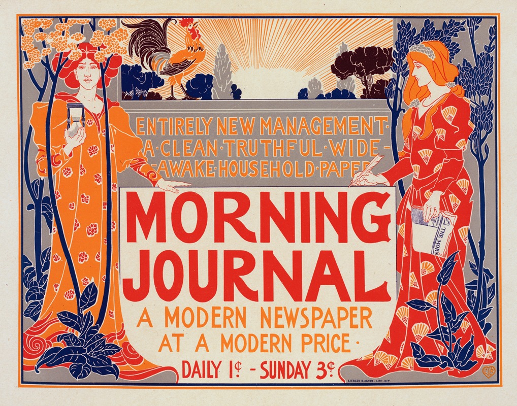 Morning Journal by Луи Рид, 1900 — digital art print download