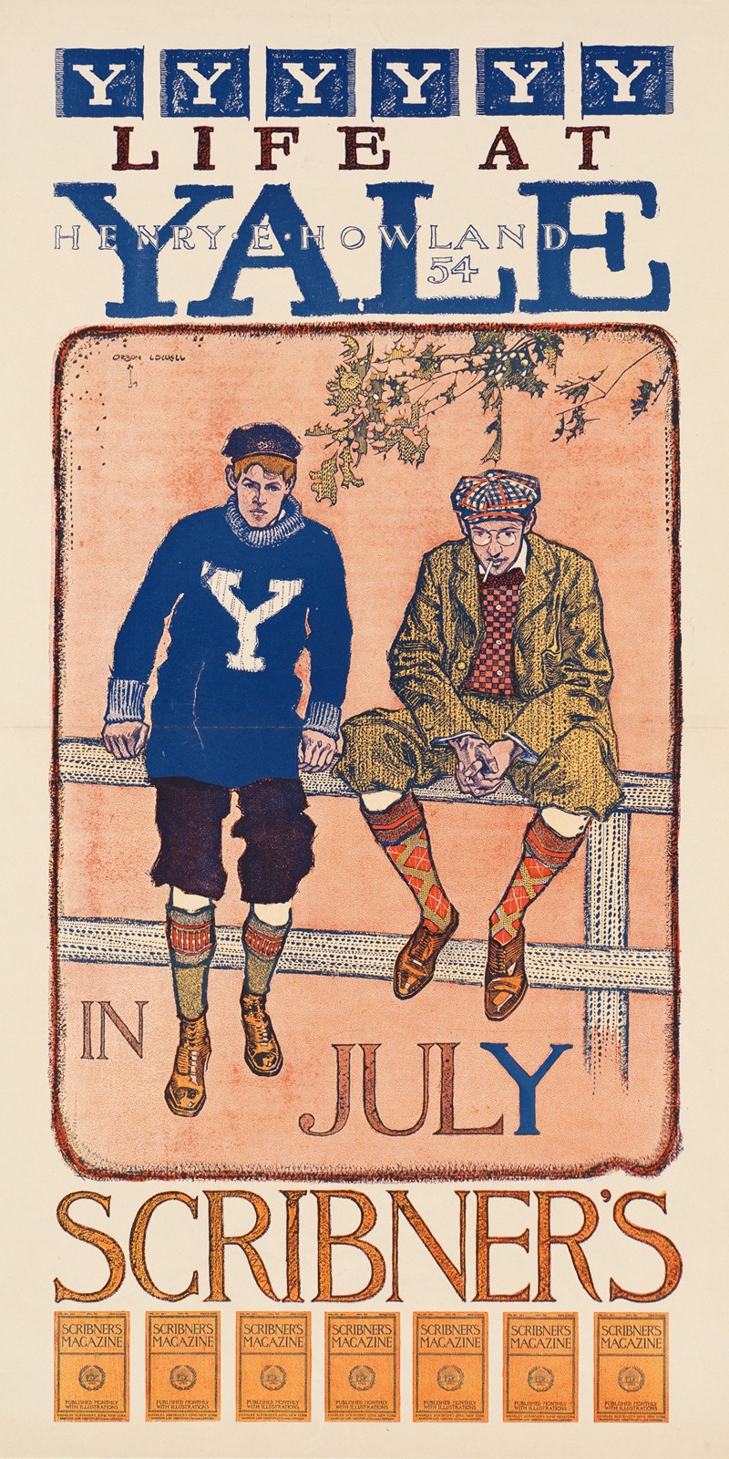 Life at Yale in July scribner's by Orson Lowell — digital art print download