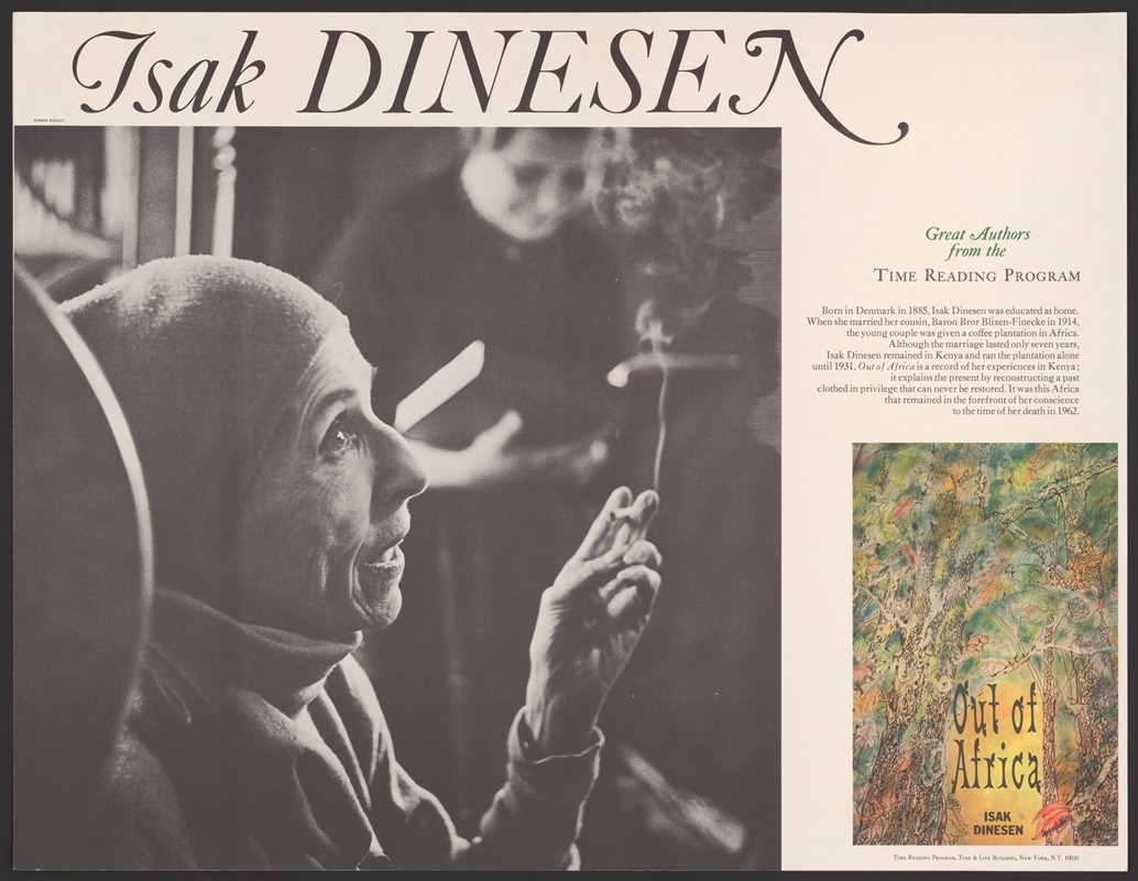 Isak Dinesen – great authors from the Time Reading Program by Pierre Boulat, 1965 — digital art print download