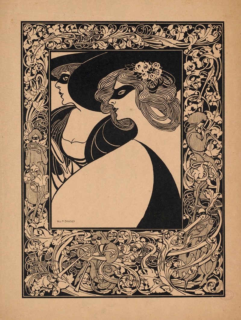 Two masked women by Уилл Брэдли, 1890-1920 — digital art print download
