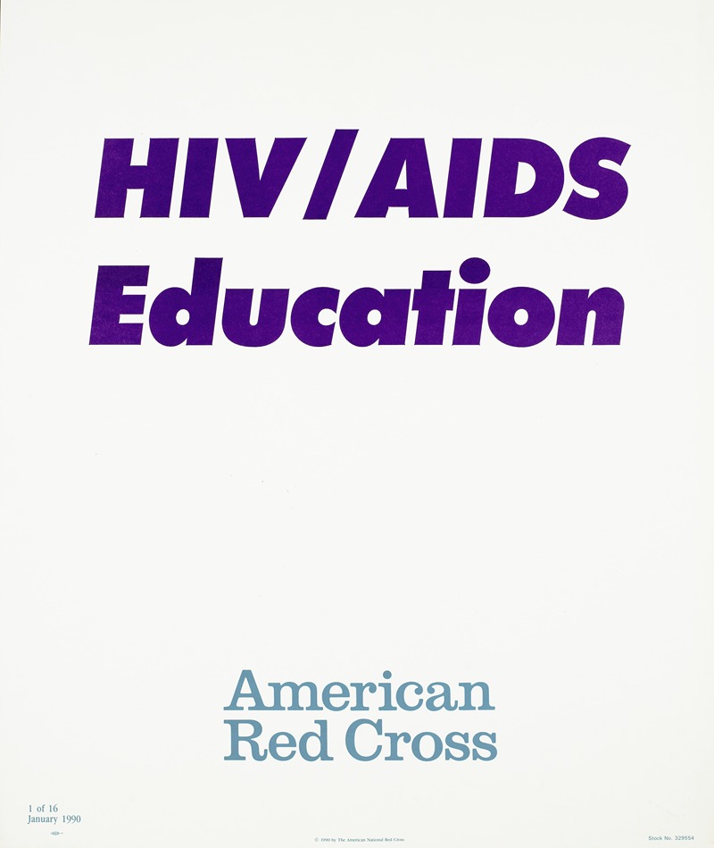 HIV-AIDS education by American Red Cross, 1990 — digital art print download