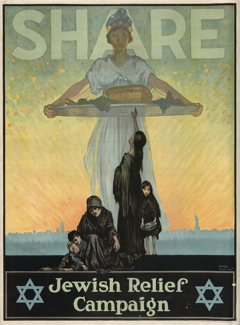 Share–Jewish Relief Campaign by Аноним, 1917 — digital art print download