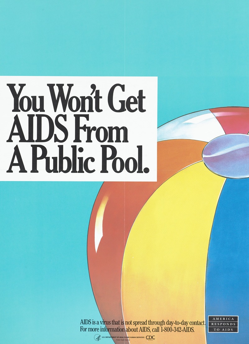 You won't get AIDS from a public pool by Centers for Disease Control and Prevention — digital art print download