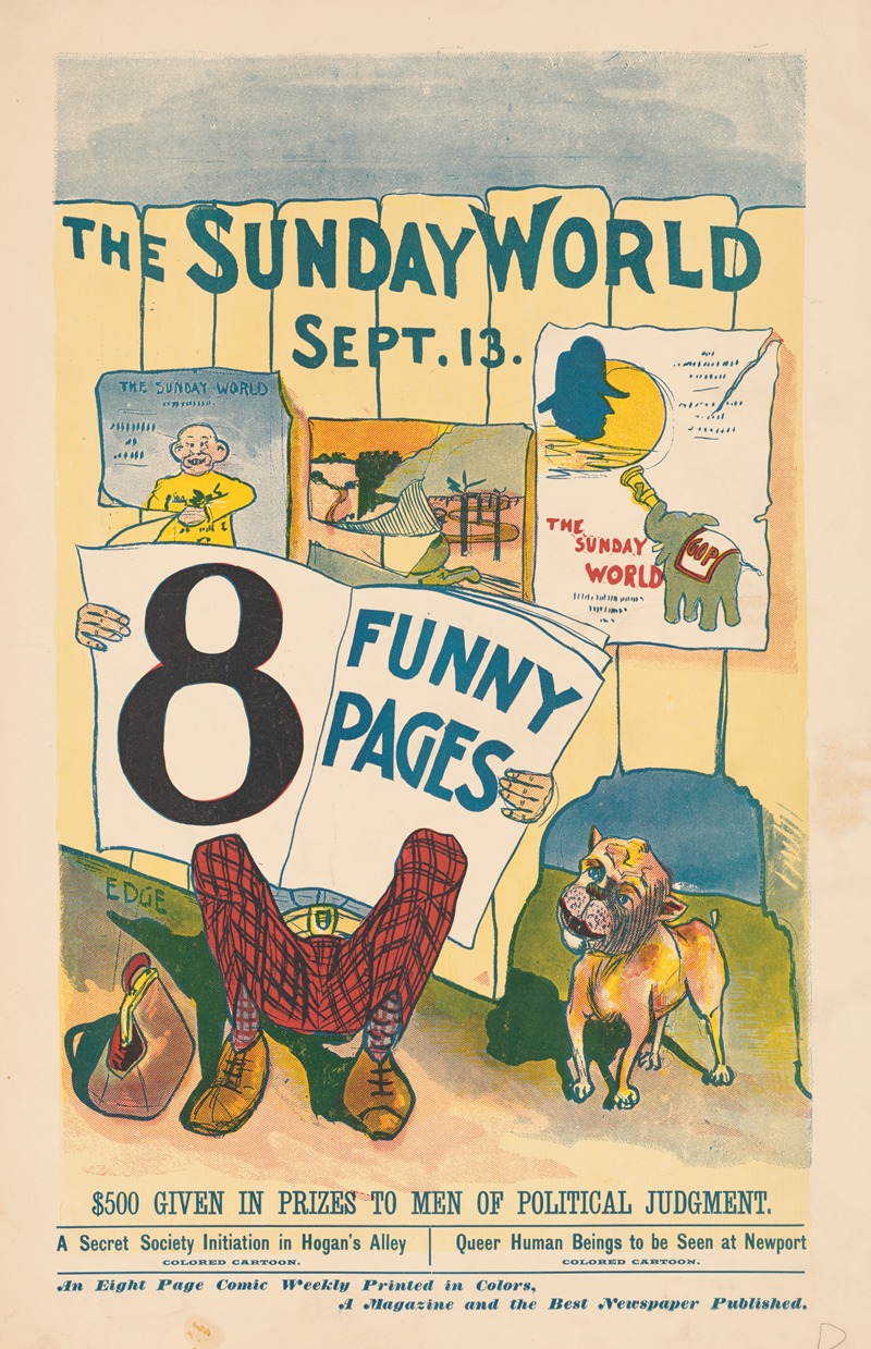 The Sunday World by F. Gilbert Edge, 1896 — digital art print download