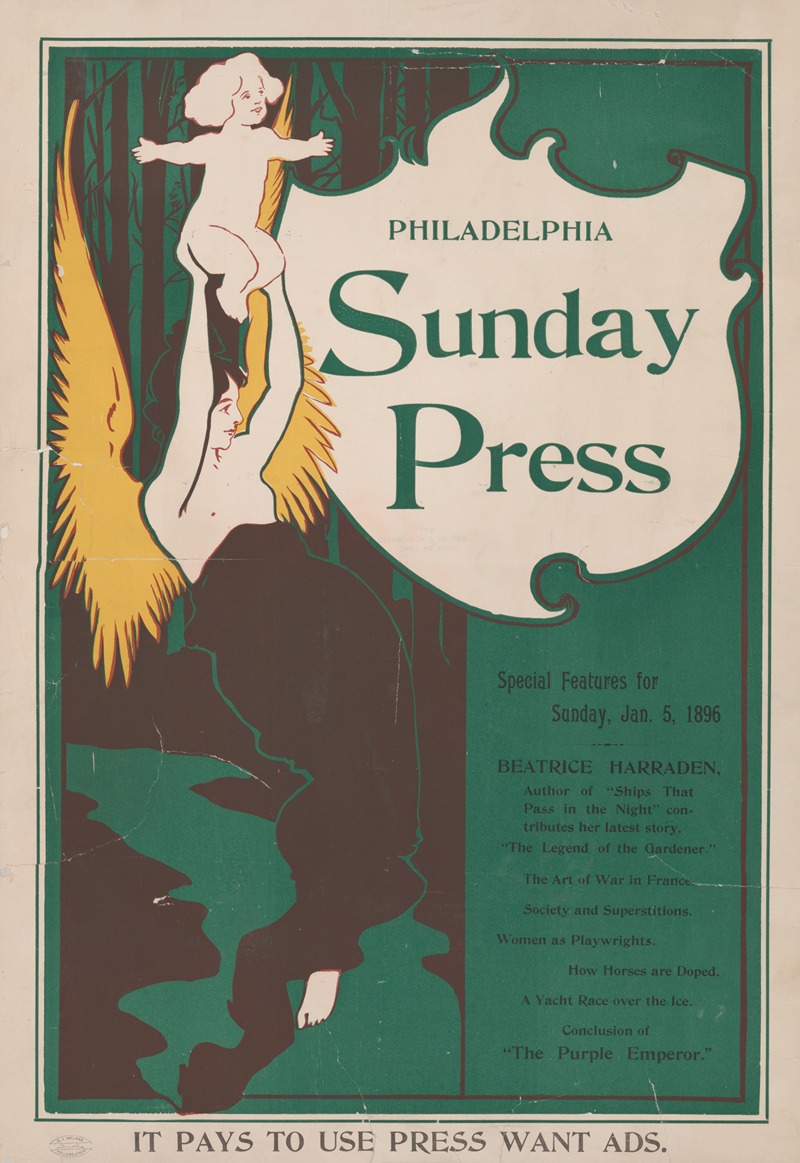 Special features for Sunday, Jan. 5, 1896. by Джордж Рейтер Брилл, 1896 — digital art print download