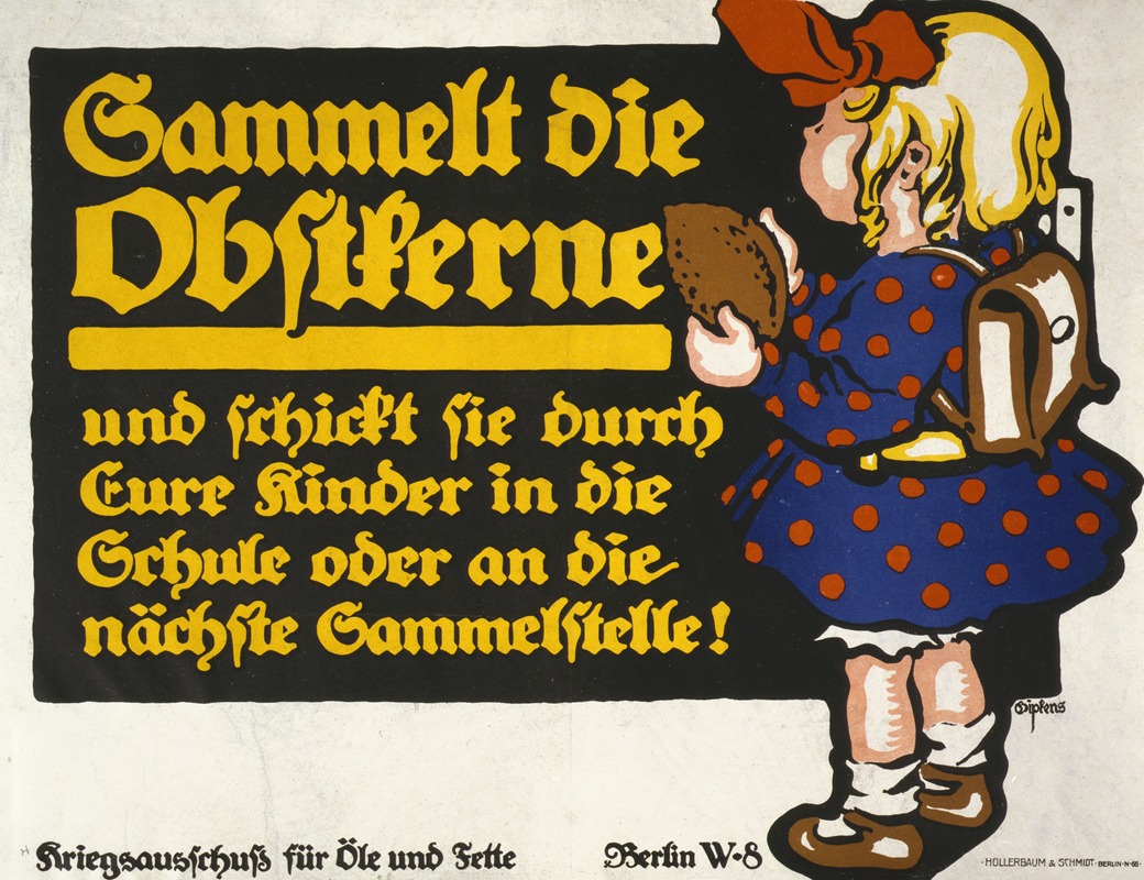Sammelt die Obstkerne by Julius Gipkens, 1916 — digital art print download