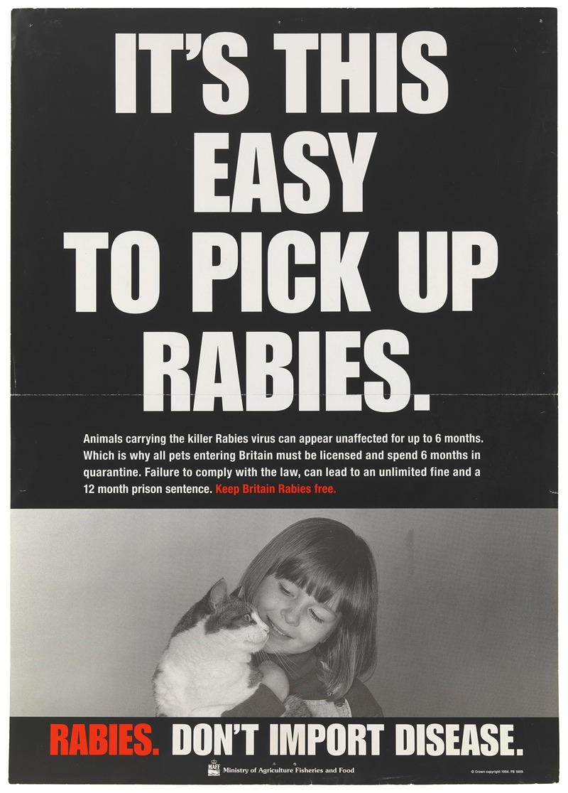 It's this easy to pick up rabies by Ministry of Agriculture, Fisheries and Food — digital art print download