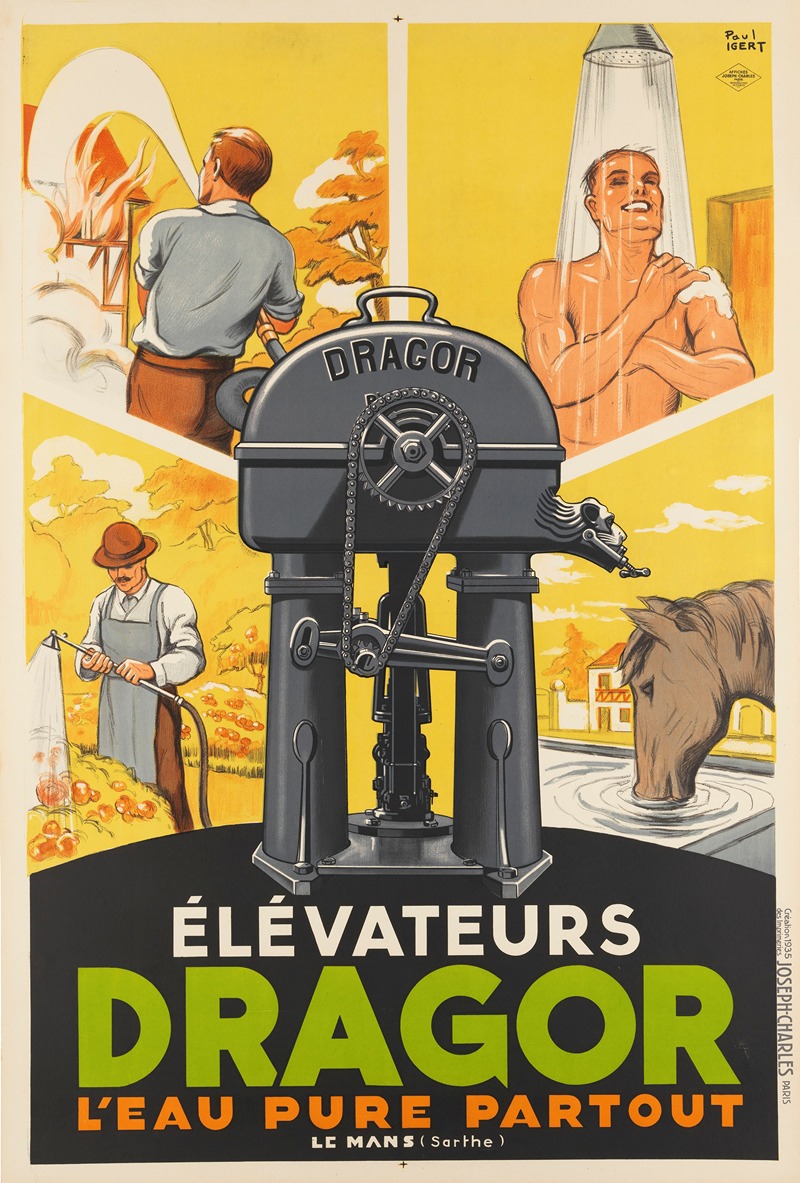 Elevateurs Dragor, l'eau pure partout by Paul Igert, 1935 — digital art print download